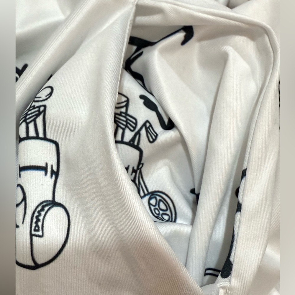 Acegolfs Ladies Black & White Golf Cartoon Dress With Pockets - Picture 4 of 8